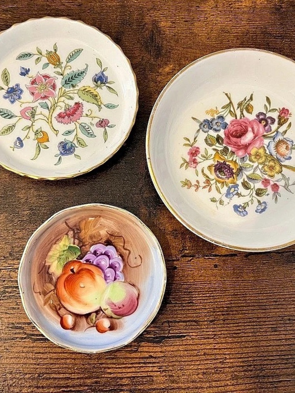 Vintage Minton Haddon Hall English Bone China Floral Butter Dish Set